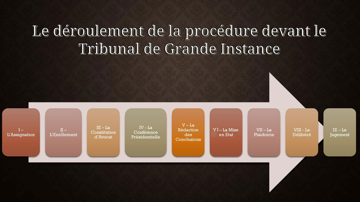 Le déroulement de la procédure devant le Tribunal de Grande Instance