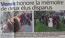 Article Nice Matin du 12 Décembre 2015