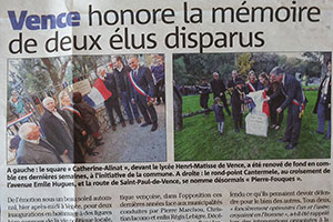 Article Nice Matin du 12 Décembre 2015
